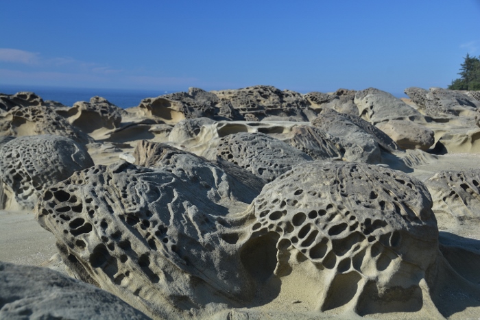 rock formations off shore